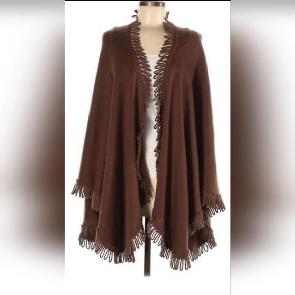 Coldwater Creek Accessories - Brown Fringe Shawl By Coldwater Creek